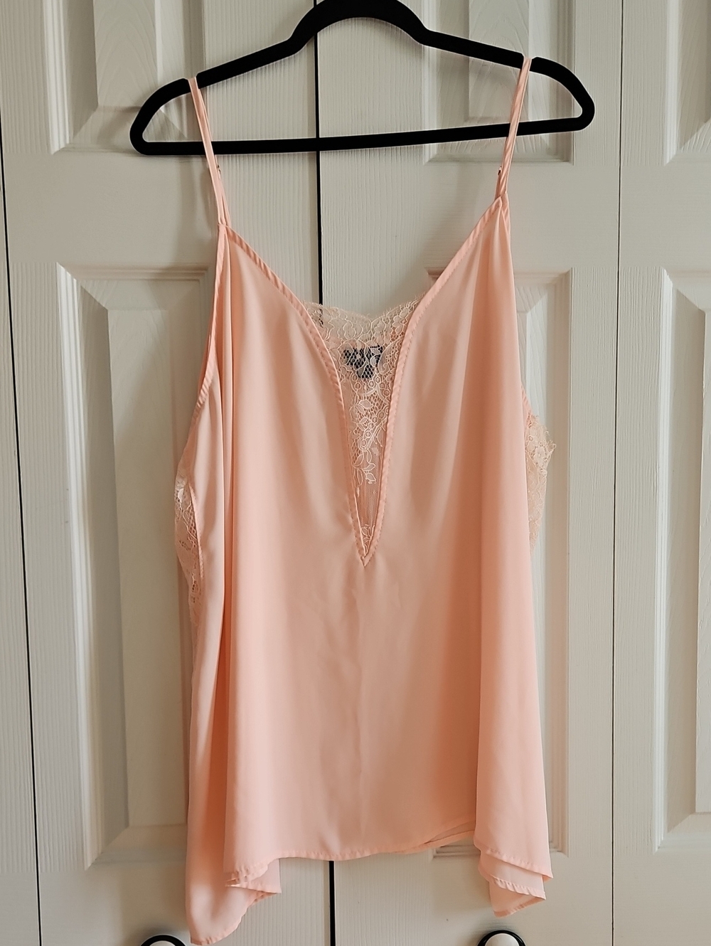 SALE! Torrid Light Pink/Peach Lace-Trim Satin Camisole